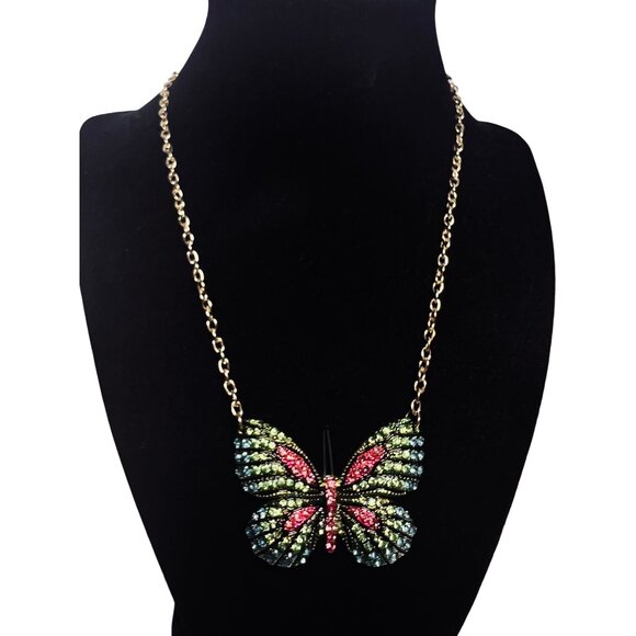 Cara Ny Jewelry - Cara NY Gold Tone Necklace With Rhinestone Butterfly Pendant (6285)